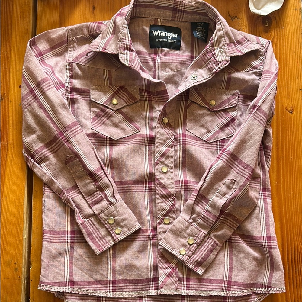 Wrangler Kids Plaid Shirt - Pink